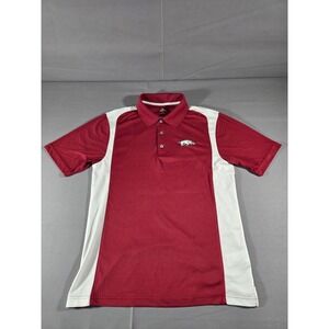Knights Apparel Shirt Mens Medium Maroon White Arkansas Razorback Football Polo